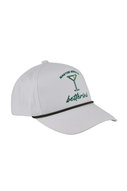 "Martini Makes It Betterini" Cap - White & Olive