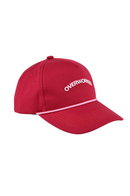 Overworked & Underf*cked Cap - Cherry Red & Pink