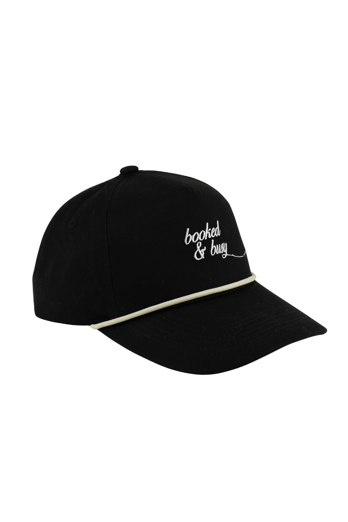 Booked & Busy......bitch"" Cap - Black & Ivory