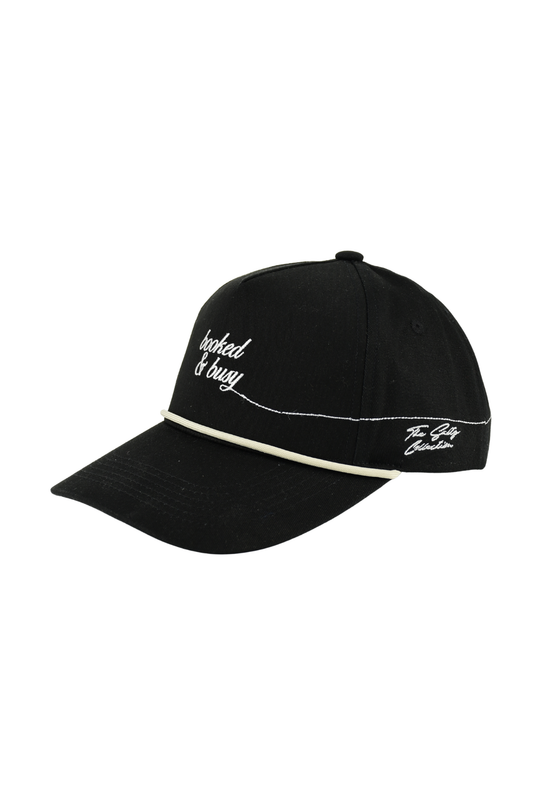 Booked & Busy......bitch"" Cap - Black & Ivory
