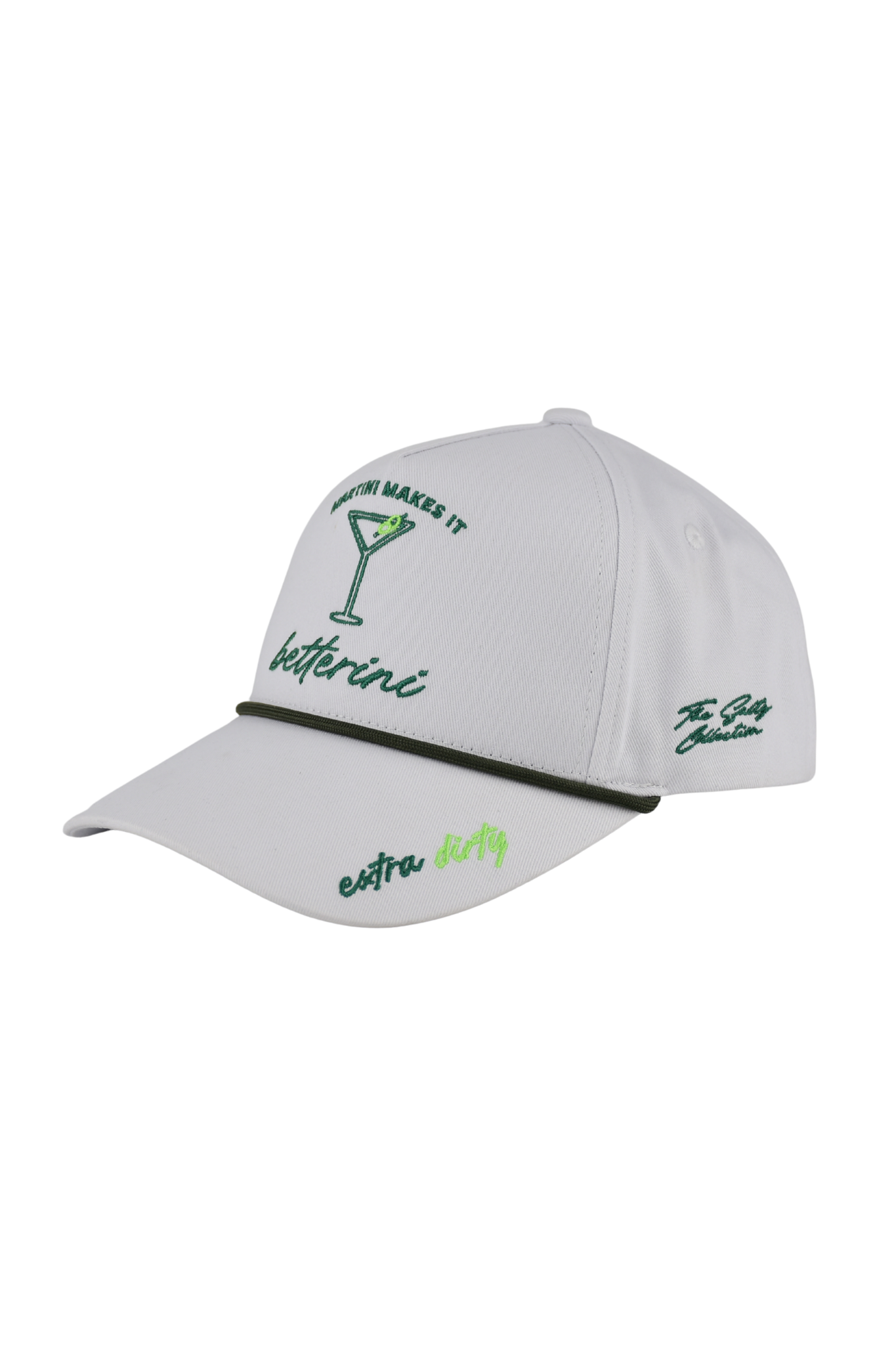"Martini Makes It Betterini" Cap - White & Olive