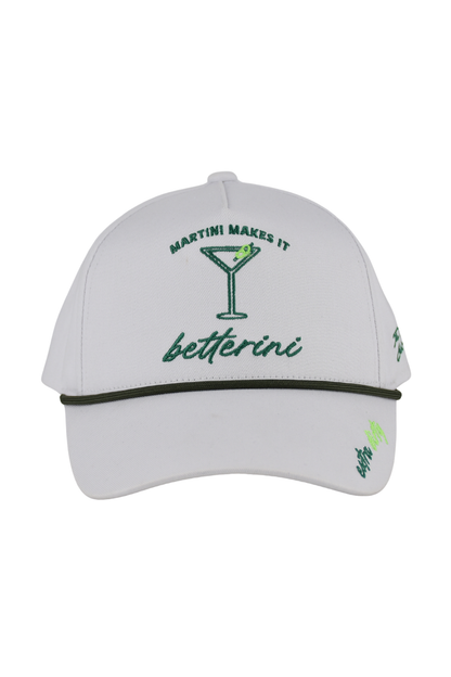 "Martini Makes It Betterini" Cap - White & Olive