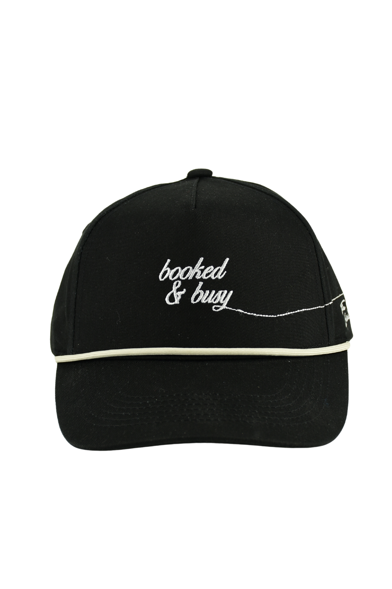 Booked & Busy......bitch"" Cap - Black & Ivory