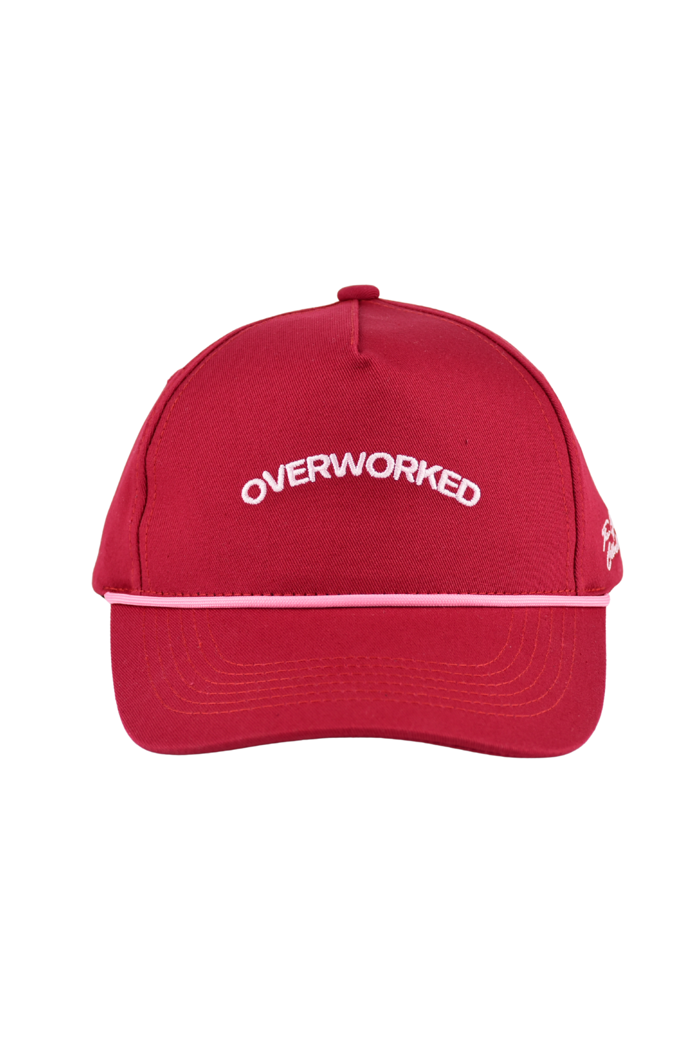 Overworked & Underf*cked Cap - Cherry Red & Pink