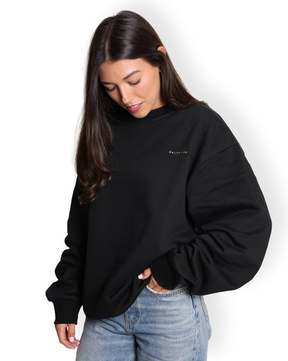 Unisex Oversized Black Sweatshirt - Salty Logo