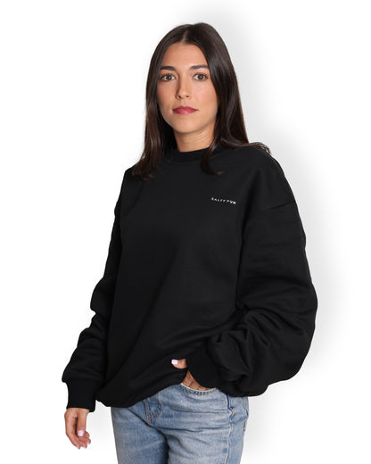 Unisex Oversized Black Sweatshirt - Salty Logo