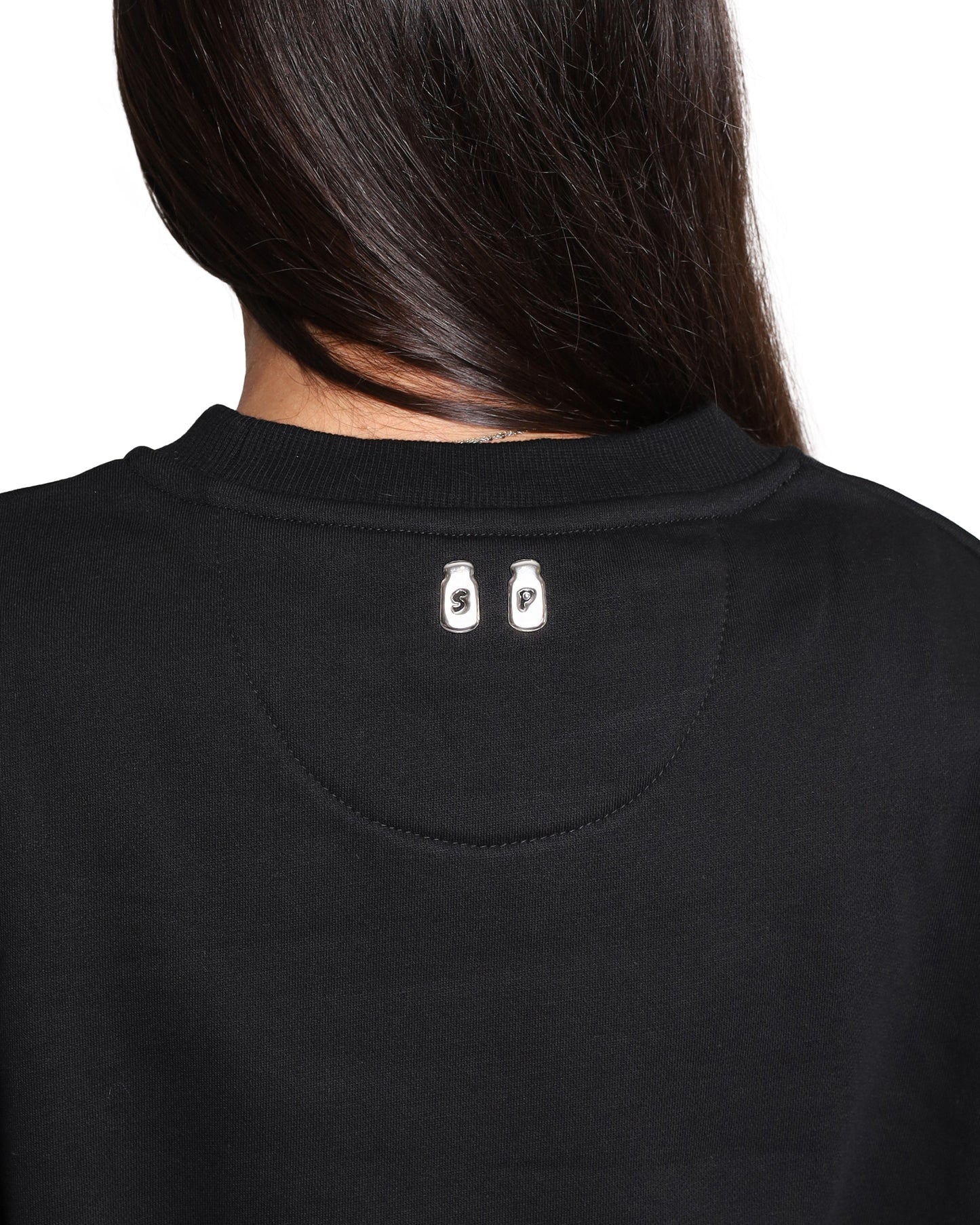 Unisex Oversized Black Sweatshirt - Salty Logo