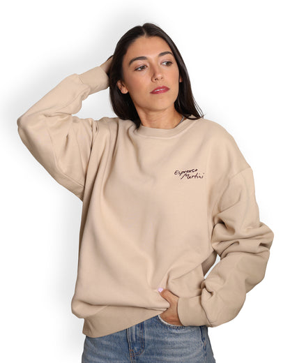 Unisex Oversized Nude Sweatshirt - Espresso Martini