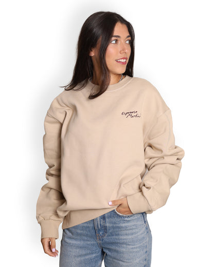 Unisex Oversized Nude Sweatshirt - Espresso Martini