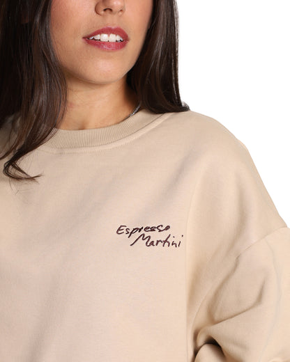 Unisex Oversized Nude Sweatshirt - Espresso Martini