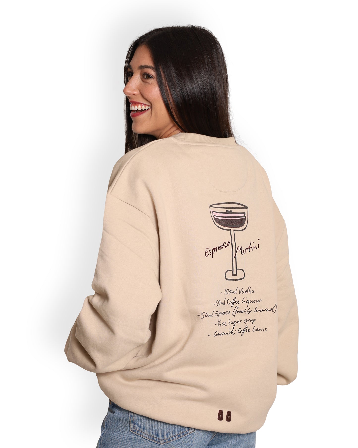 Unisex Oversized Nude Sweatshirt - Espresso Martini