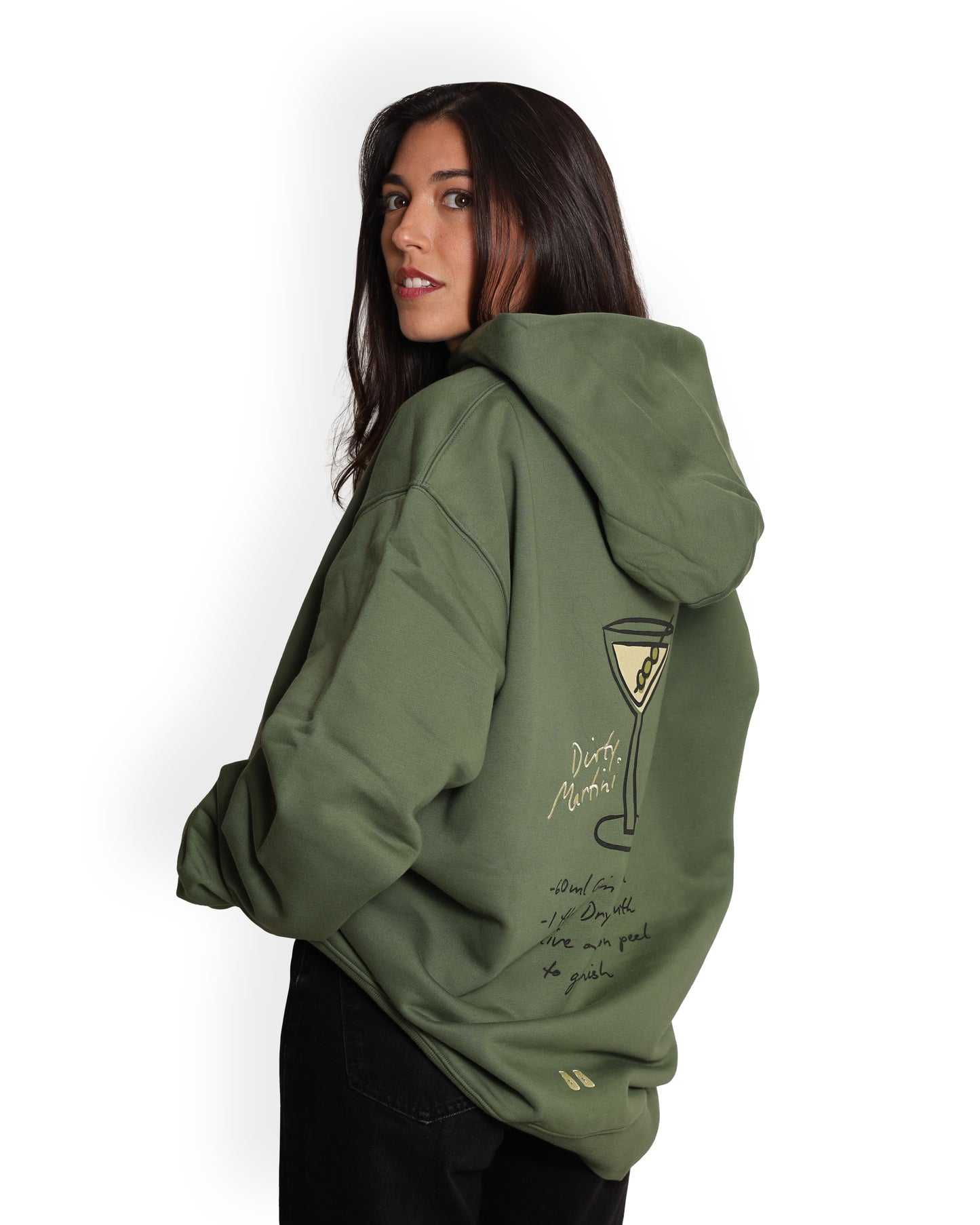 Unisex Oversized Green Hoodie - Dirty Martini