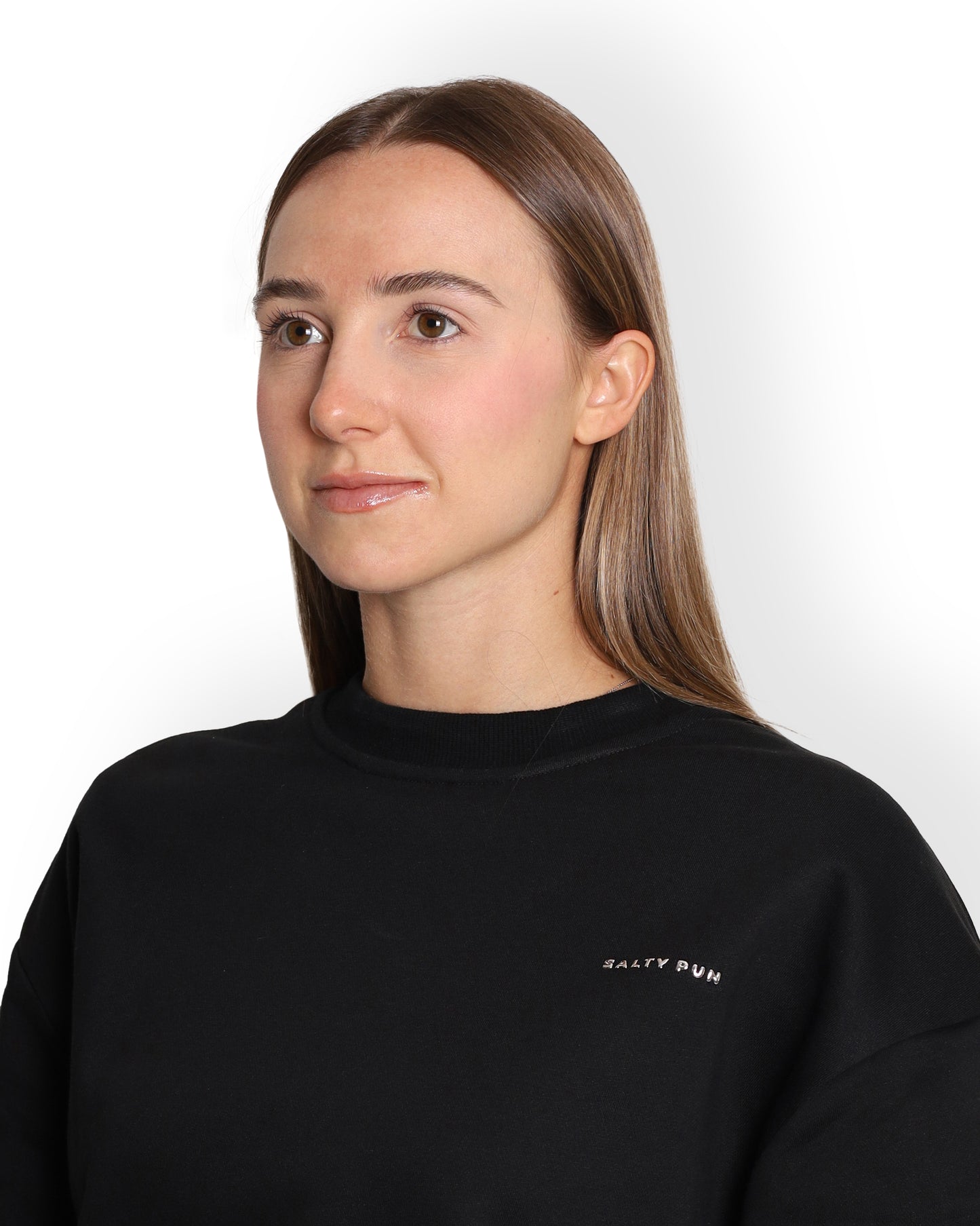 Unisex Oversized Black Sweatshirt - Salty Logo