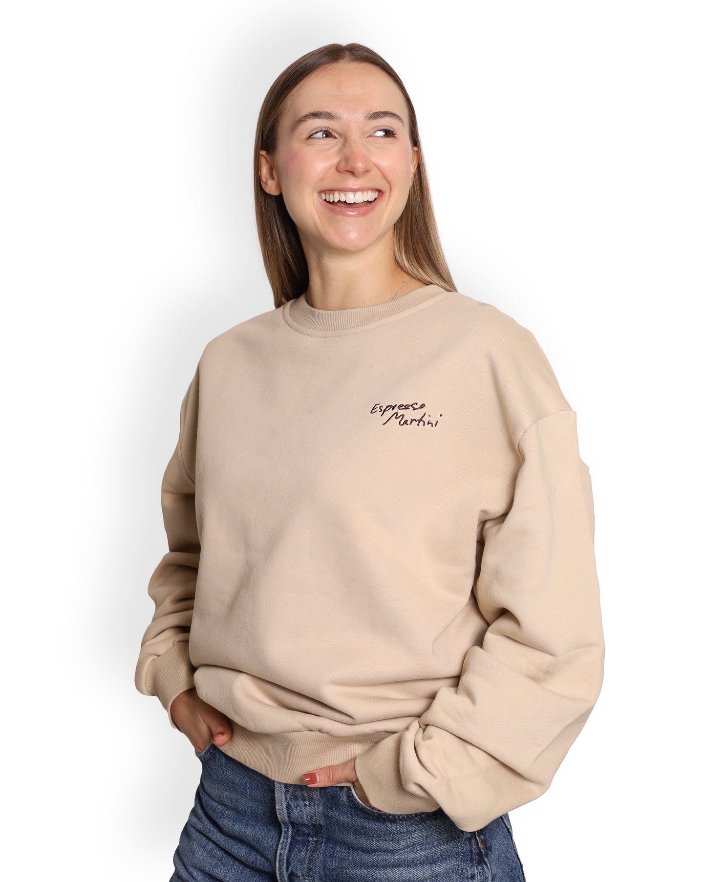 Unisex Oversized Nude Sweatshirt - Espresso Martini