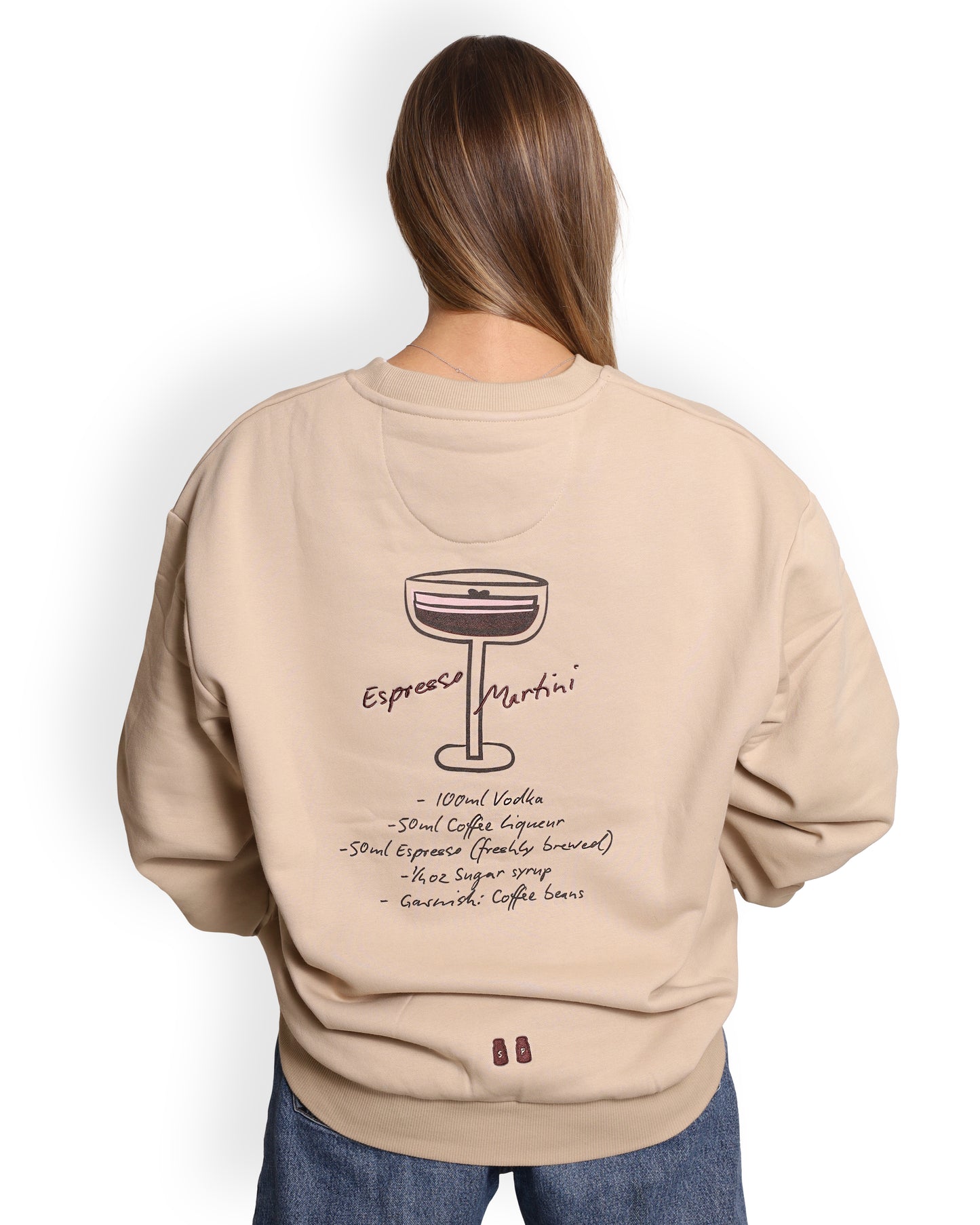 Unisex Oversized Nude Sweatshirt - Espresso Martini