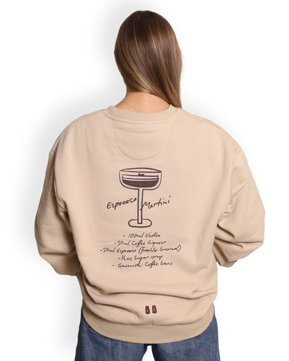 Unisex Oversized Nude Sweatshirt - Espresso Martini