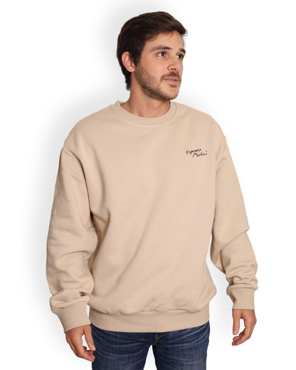 Unisex Oversized Nude Sweatshirt - Espresso Martini