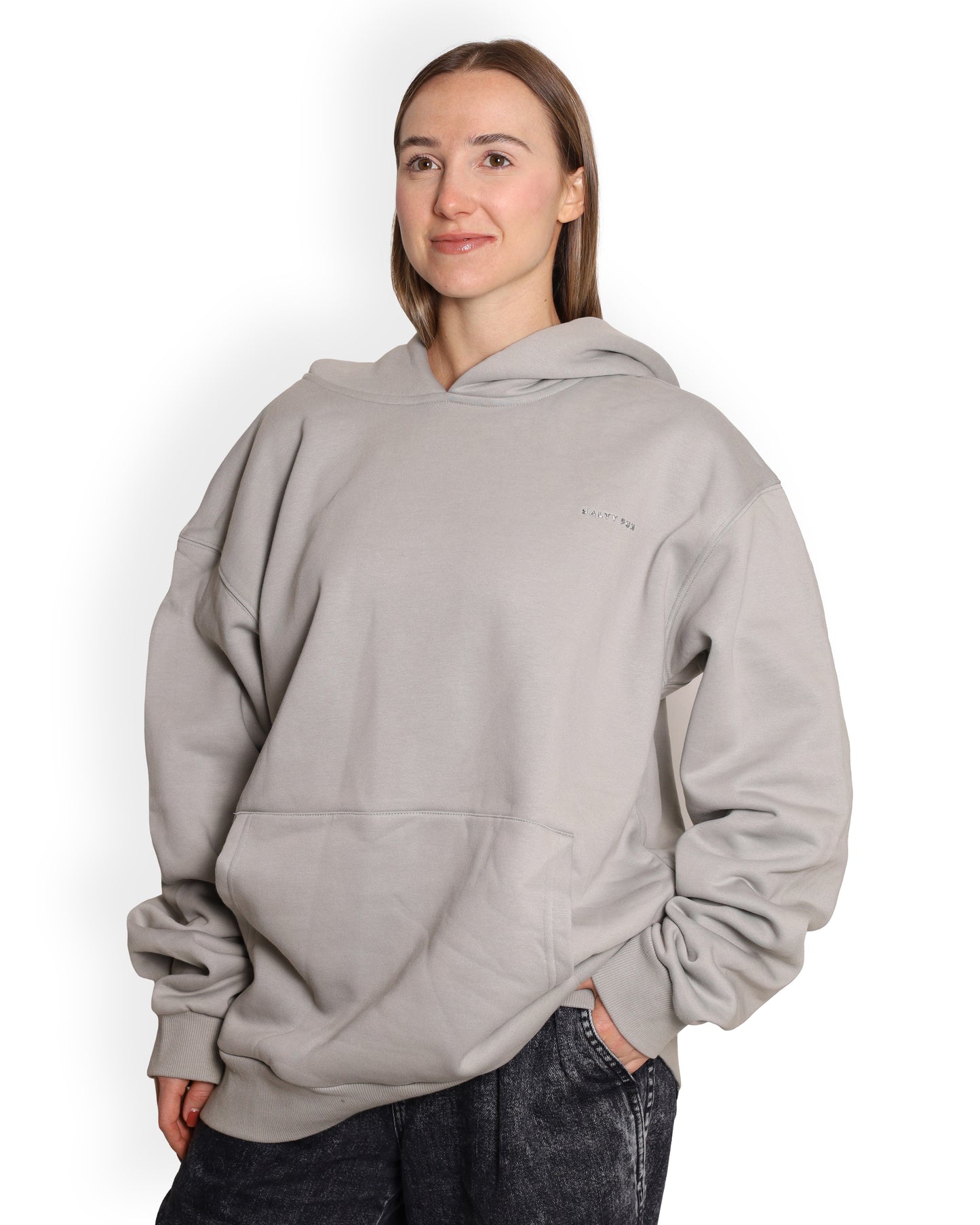 Unisex Oversized Grey Hoodie - Salty Logo