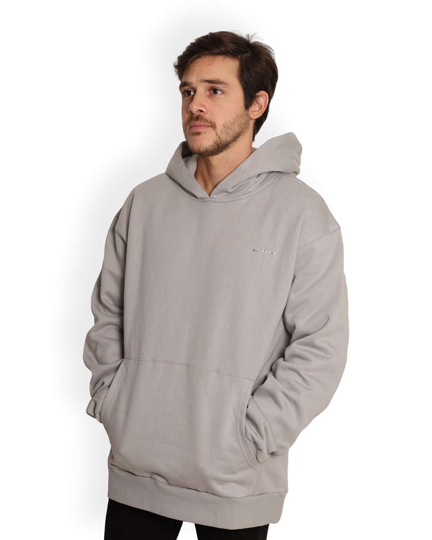 Unisex Oversized Grey Hoodie - Salty Logo