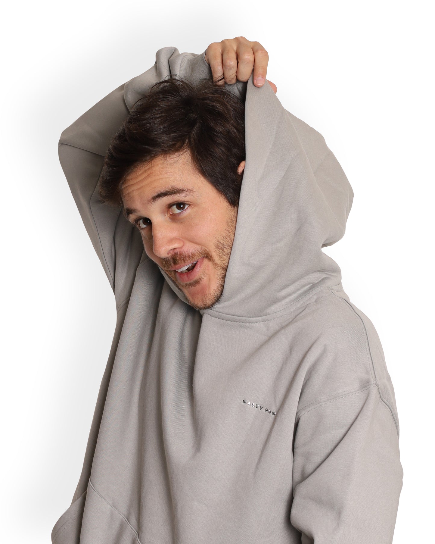 Unisex Oversized Grey Hoodie - Salty Logo