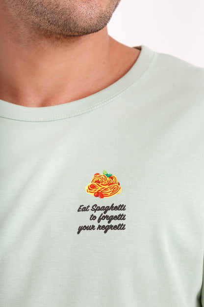 Men's "Eat Spaghetti, to forgetti, your regretti"