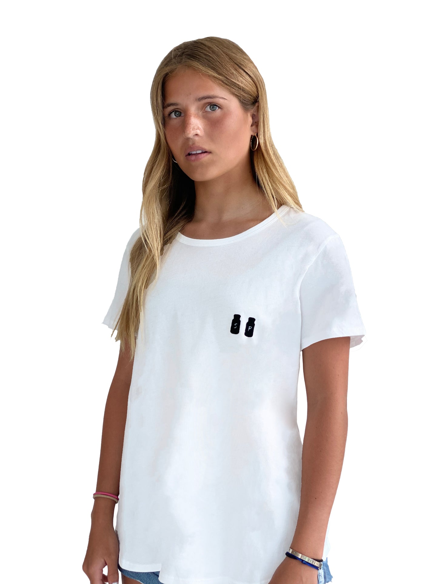 Women's White T-Shirt - Salty Logo